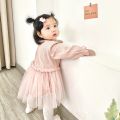 Princess Baby Girl Bodysuit Cotton Newborn Baby Clothing Cute Tulle Long Sleeves Infant Bodysuits. 