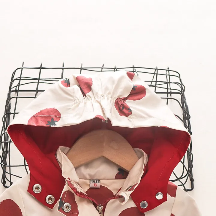 Tomato%20Print%20Infant%20Hooded%20Jacket%20Spring%20And%20Autumn%20New%20Girls'%20Baby%20Long%20Sleeve%20Zipper%20Coat%20Versatile%20Girl%20Children'S%20Clothing%20Suitable%20For%200-3%20Years%20Old%20-%20Image%203