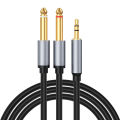 3.5 mm To Double 6.5 mm TRS Jack AUX Cable Male Mono 3.5mm 6.5mm Adapter Audio Connector HIFI Stereo For Mixer Amplifier Speaker. 