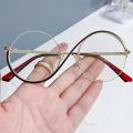 1PC Round Semi-Rimless S Shape Glasses Women Eyeglasses Big Frame Clear Lens Optical Eyewear Men Vintage Anti-Blue Light Glasses. 