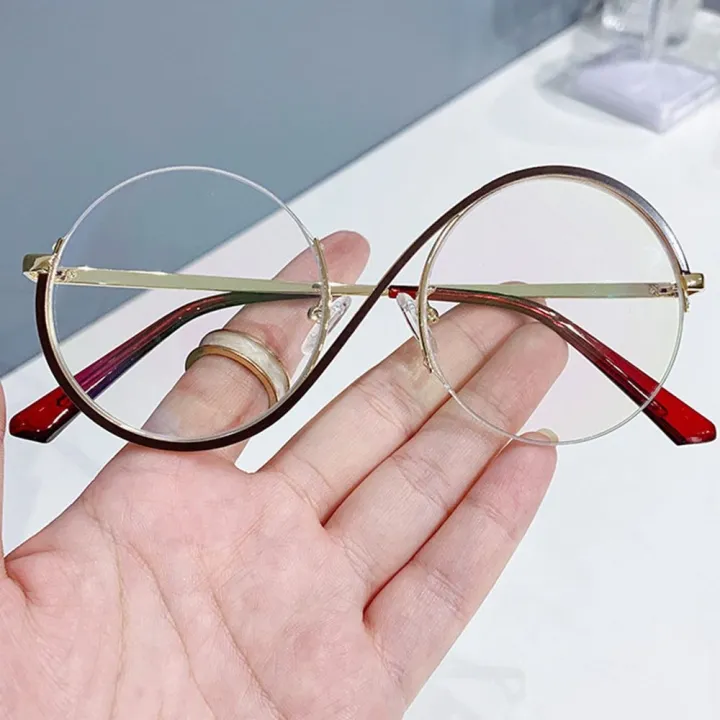 1PC%20Round%20Semi-Rimless%20S%20Shape%20Glasses%20Women%20Eyeglasses%20Big%20Frame%20Clear%20Lens%20Optical%20Eyewear%20Men%20Vintage%20Anti-Blue%20Light%20Glasses%20-%20Image%203
