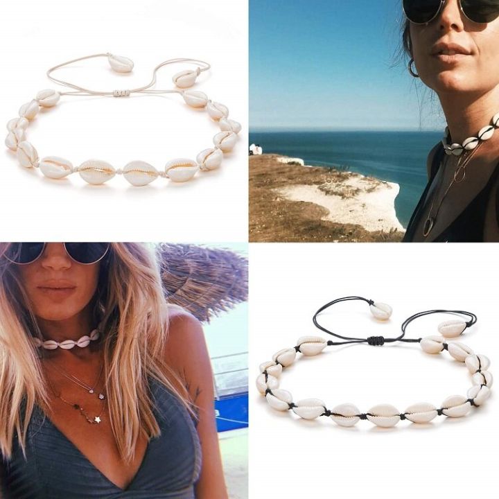 Adjustable%20Summer%20Beach%20Style%20Natural%20Sea%20Conch%20Braid%20Chain%20Seashell%20Necklace%20Choker%20For%20Women%20Men%20Kids%20-%20Image%202
