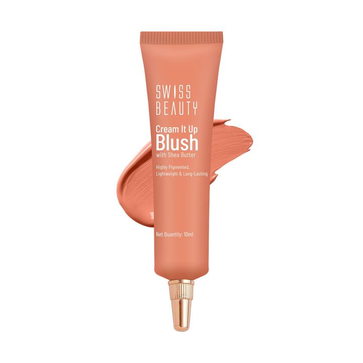 Swiss Beauty Cream It Up Blusher | Highly Pigmented | Long-lasting | Buildable & Blendable | All Skin Types | Shade - Copper Cheeks, 10ml (FROM INDIA)