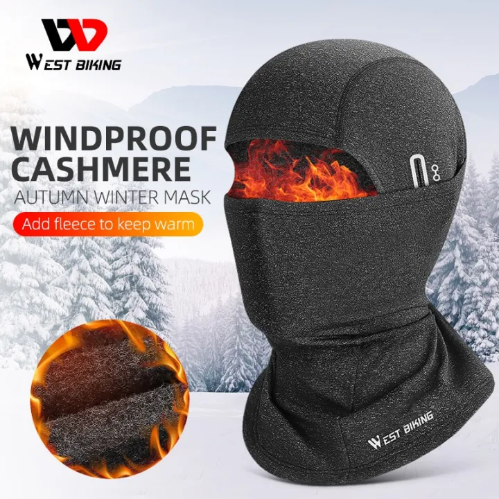 WEST BIKING Winter Warm Balaclava Hat Breathable Cycling Cap Outdoor Sport Full Face Cover Scarf Motorcycle Bike Helmet Liner