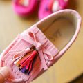 Toddler Girls Suede Tassel Slip On Penny Loafers Flat Doug Shoes Moccasins Pink 26. 