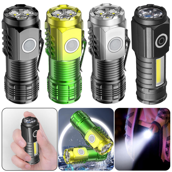 Mini%20LED%20Flashlight%203LED%20Ultra%20Strong%20Light%20Flash%20Light%20Portable%20USB%20Rechargeable%20Built-in%20Battery%20with%20Pen%20Clip%20and%20Tail%20Magnet%20-%20Image%202