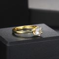 Wedding Rings For Women Classic 1 Carat Aaa Zircon Light Gold Color Engagement Anniversary Ring Jewelry Wholesale R174. 