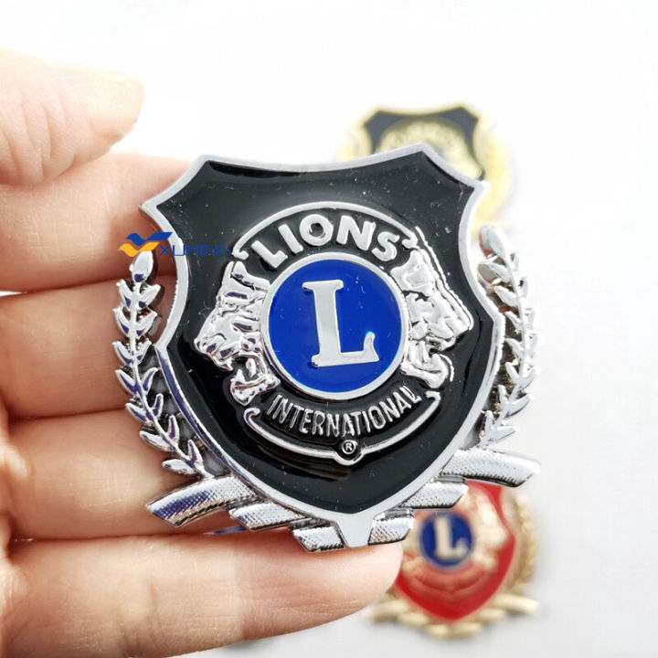 【Miga Plaza】1 x Metal LIONS CLUBS International Logo Car Auto Decorative Side Rear Emblem Badge Sticker Decal