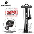 Rockbros 120Psi Alloy Bicycle Pumps Presta Schrader Av Fv Road Bike Cycling High Presure Air Pump Tire Ball Inflator Pressure Gauge : A320. 