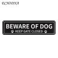 Beware of Dog Sign Beware Dog Sign Paw Print Gate Closed Durable Aluminum Warning Home Outdoor Outdoor Dog Sign. 