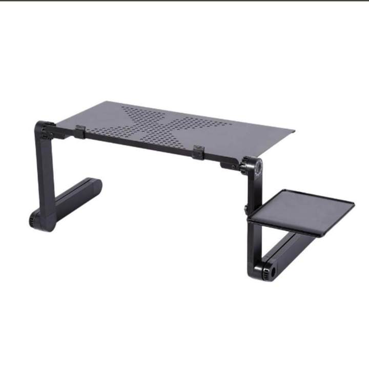 Portable Aluminum Laptop Stand Desk Table With Adjustable Stand Mouse Board Ergonomic Design For Using In Bed