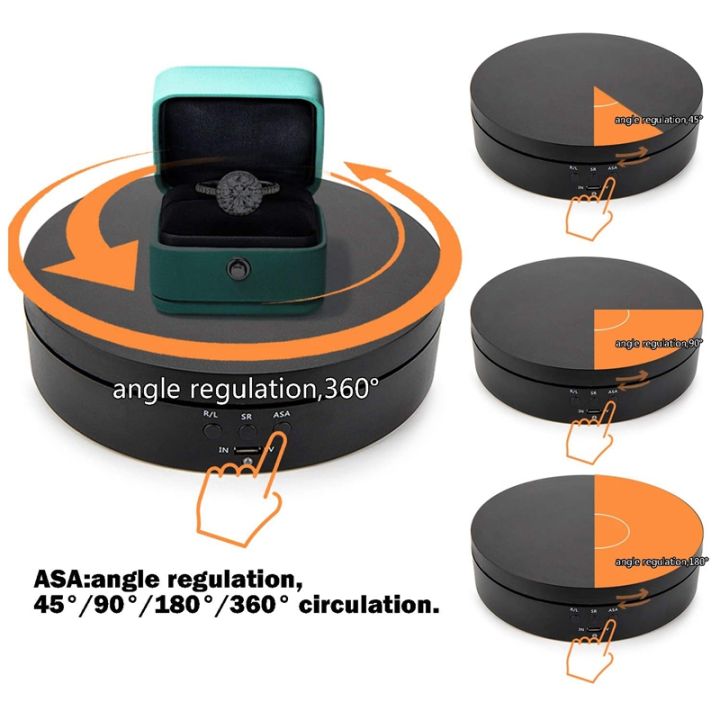 Black%20Rechargeable%20Turntable%20Display%20Stand,%20360%20degree%20Rotation%20Speed/Angle%20Adjustable%20for%20Photography/Jewelry%20Display%20-%20Image%203