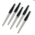 Nail and foot care tools, strong and sharp metal double-sided nail file Qianxi fashion, 5-piece set file, black handle, polishing nail file.. 