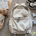 Junior High School Students ins Mori Girl Schoolbag Japanese Backpack Solid Color Simple South Korea Female Backpack Student Large Capacity. 