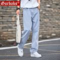 GURBAKS Jeans Men's Loose Straight Casual Light Blue Trendy Brand Wide Leg Retro Spring and Autumn Pants. 