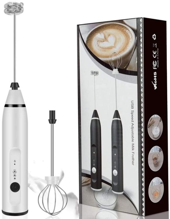 Milk%20Frother,%20Handheld%20USB%20Rechargeable%20Foam%20Maker%20Electric%20Frother%20with%202%20Stainless%20Whisks,%203-Speed%20Adjustable%20Durable%20Blender%20-%20Image%202