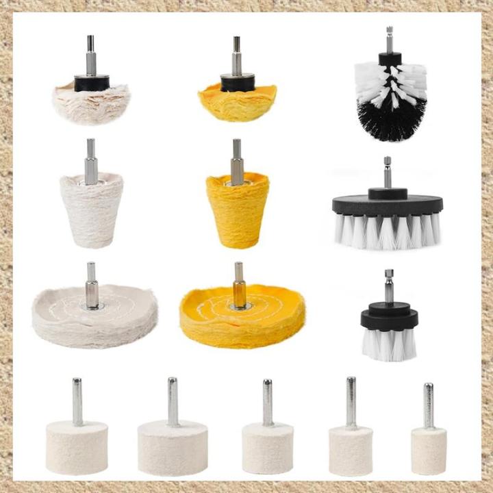 Aluminum Wheel Polishing Kit for Drill Buffing Wheel for Car Motorcycle Wheel Rim Manifold Polishing for Wood 14PCS