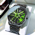 Fashion Mens Car Wheel Watches Luxury Stainless Steel NOT ROTATE. 