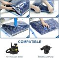 Vacuum Storage Bag for Clothes 5-Pack 1-pump Vacuum Storage Bags with Seal Valve and Hand Pump Large Vacuum Compression Bag 80% less space Storage, for Clothes, Duvets, Bedding, and Pillows. 