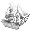 Black Pearl Pirate Ship 3D Metal Puzzle Model Kits DIY Laser Cut Puzzles Jigsaw Toy For Children. 