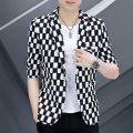 Summer Thin Mid Sleeve Casual Suit Men's Fashion 3/4 Sleeves Small Business Suit Coat Young Men's Korean Style Trendy Single West. 