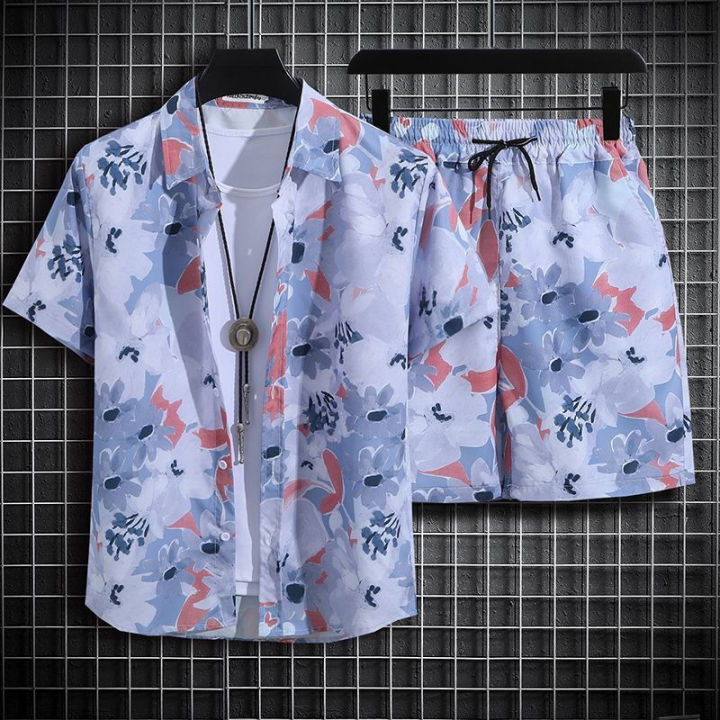 Sanya%20Travel%20Set%20Men's%20Short%20Sleeve%20Printed%20Shirt%20Loose%20plus%20Size%20Hawaii%20Seaside%20Beach%20Shorts%20Two-Piece%20Suit%20-%20Image%206