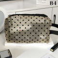 Love Print Mesh Cosmetic Bag Portable Toiletry Organizer Makeup Bag Multifunction Transparent Women Lipstick Storage Pouch. 