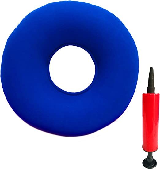 Donut Cushion Seat, Inflatable Ring Cushion with A Pump