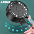 VILOYI 8 Modes High-Pressure Shower Head Fall Resistance Black Handheld Showerhead Water Saving Bathroom Shower Accessories. 