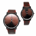 Orix Couple Watch -Dark Brown Fashionable- Stainless Steel Bezel Buckle. 