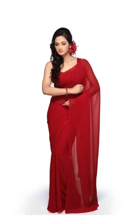 Goerggete%20Saree%20with%20Red%20Jacket%20Piece%20Women's%20Indian%20Ethnic%20Wear%20Long%20Anarkali%20Dress%20with%20Red%20Blouse%20And%20Dupatta%20in%20Georgette%20Fabric%20-%20Image%203