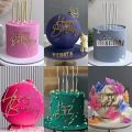 Cake & Cupcake Toppers1/5 s Happy Birthday Cake Topper Acrylic Gold Dessert Cu ake Topper for Baby Birthday Party Simple Style Cake DecorationsParty Supplies. 