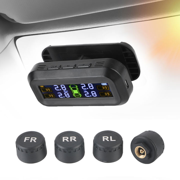 Tire Pressure Monitoring System Temperature Digital Manomet Car Tyre Pressure Solar TPMS