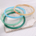 Fashion Natural Fine Round Agate Jade Bangle Glass Imitation Jade Tinker Bracelet for Women. 