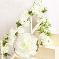 Easy To Hang Artificial Cherry Blossom Hanging Rattan Exquisite Natural-Looking Lifelike Simulated Garland Lightweight Durable  Flower for Wedding Backdrop Party Decoration Restaurant Ambiance Photo. 