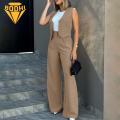 Women Pants Chic Wide Leg Pants Sleeveless Vest Set for Stylish Women High Waist Elegant Casual Streetwear Available on Women Vest. 