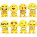 Smiling face Emoji Spring Doll Toy for Car Dashboard Decoration. 
