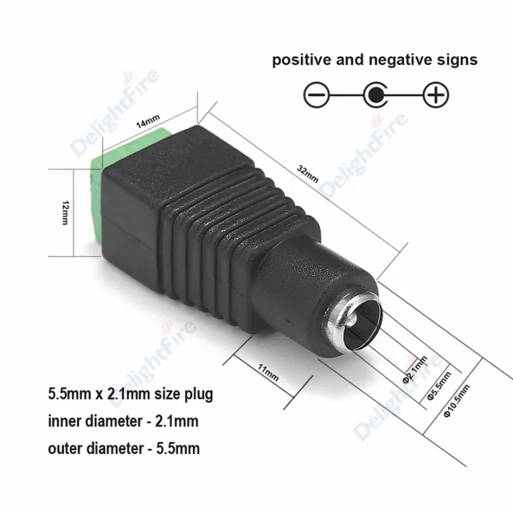 10pcs%2012V%20DC%20Power%20Connector%20Plug%20Jack%20Male%20Female%20Socket%20Barrel%202.1mm%20x%205.5mm%20Adapter%20for%20CCTV%20Camera%20LED%20Strip%20Supply%20Terminal%20-%20Image%205