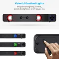 ELEGIANT Mini Wired Soundbar Stereo USB Powered Computer Speakers LED Light Volume Control With Mic for TV PC Tablets Desktop Projector. 