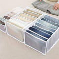 Drawer Mesh Separation Box / Stackable Trouser Drawer, Gray Leggings 7 Grid. 