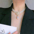 Banquet Pearls pendant necklace Intricate Classic Exquisite Choker chain Vintage palace necklace for Special occasions Formal events Bridal wear Evening wear Gift for a loved one Wedding Women. 