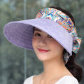bellylady Women Sun Hat Wide Brim Uv Protective Summer Foldable Outdoor Cycling Topless Beach Cap. 
