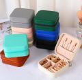 Mini Jewelry Organizer Portable Storage Box With Zipper For Ring Earrings Bracelet Necklace Storage Traveling Accessories. 