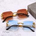 Men's Vintage Sunglasses Women's Steampunk Shades Punk Style Sunglasses Rimless Shades Steampunk Sunglasses. 