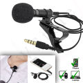 Mic 3.5mm Jack Tie Clip PC Laptop Mobile Phone Recording Clip-on Lavalier External Microphone. 
