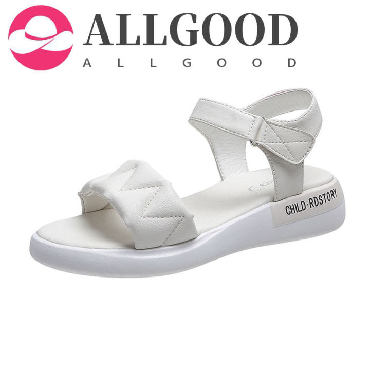 【ALLGOOD】Summer Woman Sandals  College Style Ladies Sandals Low Heel Wedge Casual Women Shoes Fashion  Beach Flat Shoes