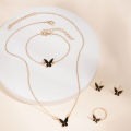 5PCS Fashion Butterfly Pendants Necklace Earrings Ring Bracelet Sets For Women. 