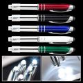 High Quality With LED Light Multi-function Pen Metal 3-in-1 Capacitive Pen Writing Supplies Tool Pen School Office. 