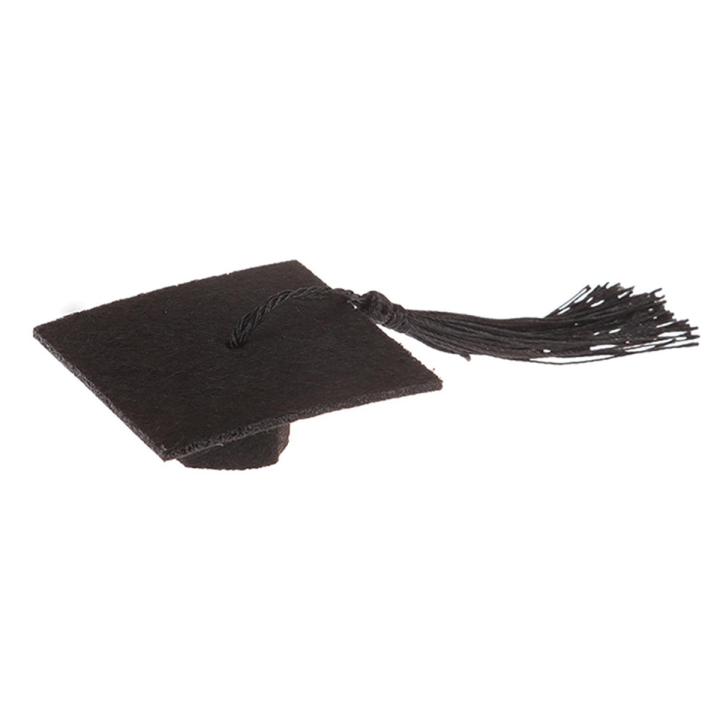 New 1Pc Graduation Hat Mini Doctoral Cap W/Tael Cake Decor Bottle Doll ...