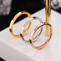 2mm Simple Titanium Steel Couple Rings Womens Wedding Band with Single Rhinestone US Size 4 5 6 7 8 9 10. 